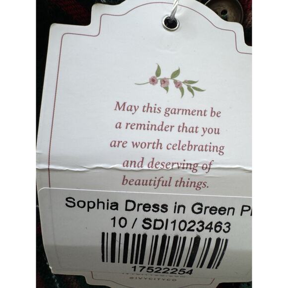 Ivy City Co Women's Sophia Dress in Green Plaid Size 10 NWT! - Picture 3 of 3